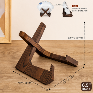 Soporte Elevado de Madera Multifuncional 6.5” – Base Ergonómica para Platos, Bowls y Accesorios